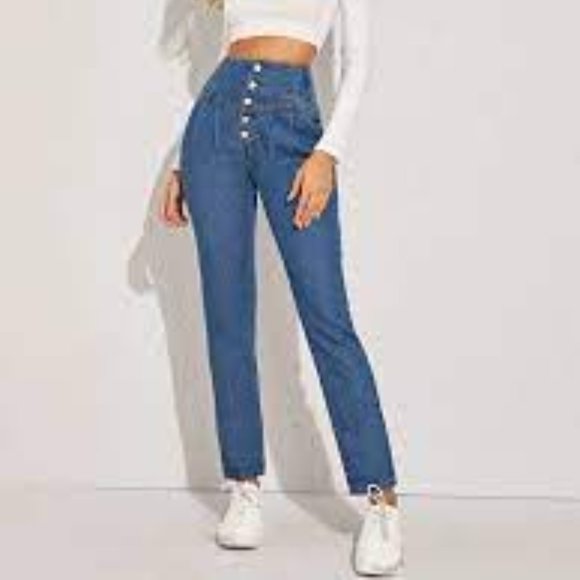 Button Front Pocket Jeans - Picture 1 of 2